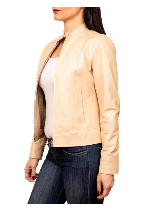 Cream 361 leather jacket PK BY PASKAL | 361NAPPA COL-CREMA